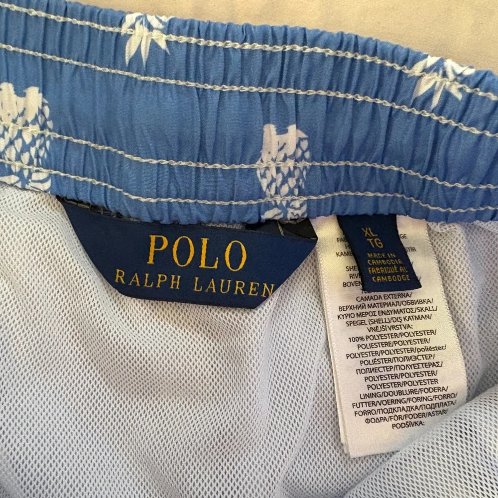 Ralph Lauren Blue Pineapple Swim Trunks Classic Swim Coastal Beach